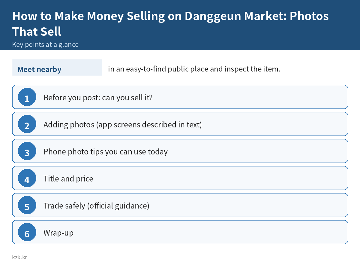 How to Make Money Selling on Danggeun Market: Photos That Sell: key points summary