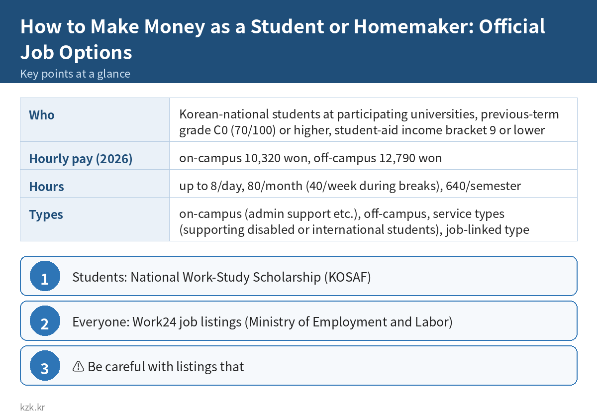 How to Make Money as a Student or Homemaker: Official Job Options: key points summary