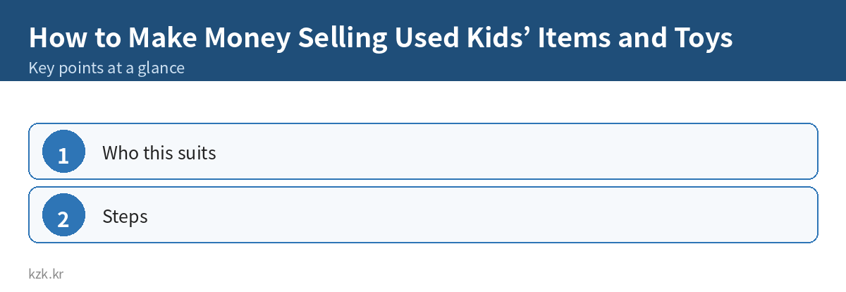 How to Make Money Selling Used Kids’ Items and Toys: key points summary