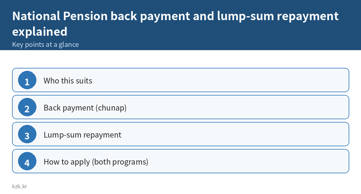 National Pension back payment and lump-sum repayment explained: key points summary