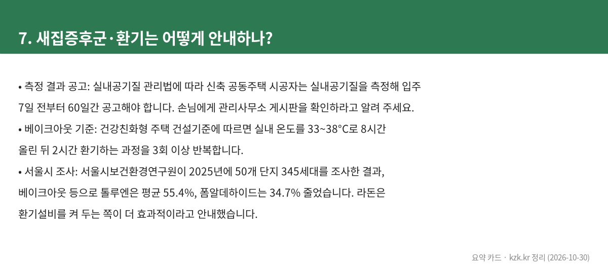 7. 새집증후군·환기는 어떻게 안내하나?