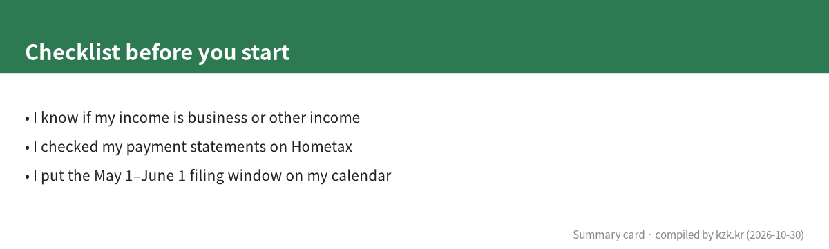Checklist before you start
