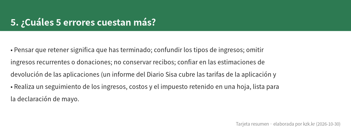 5. ¿Cuáles 5 errores cuestan más?