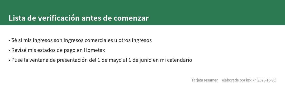 Lista de verificación antes de comenzar