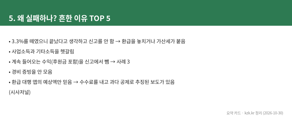 5. 왜 실패하나? 흔한 이유 TOP 5